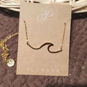 ☀️5/$25 Plunder Gold Wave necklace